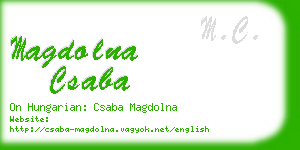 magdolna csaba business card